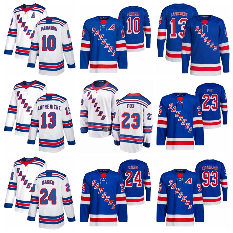 

Hockey Jerseys New''York''Rangers 13 Alexis Lafreniere 10 Artemi Panarin 23 Adam Fox 24 Kaapo Kakko 93 Mika Zibanejad 2022 0528, As