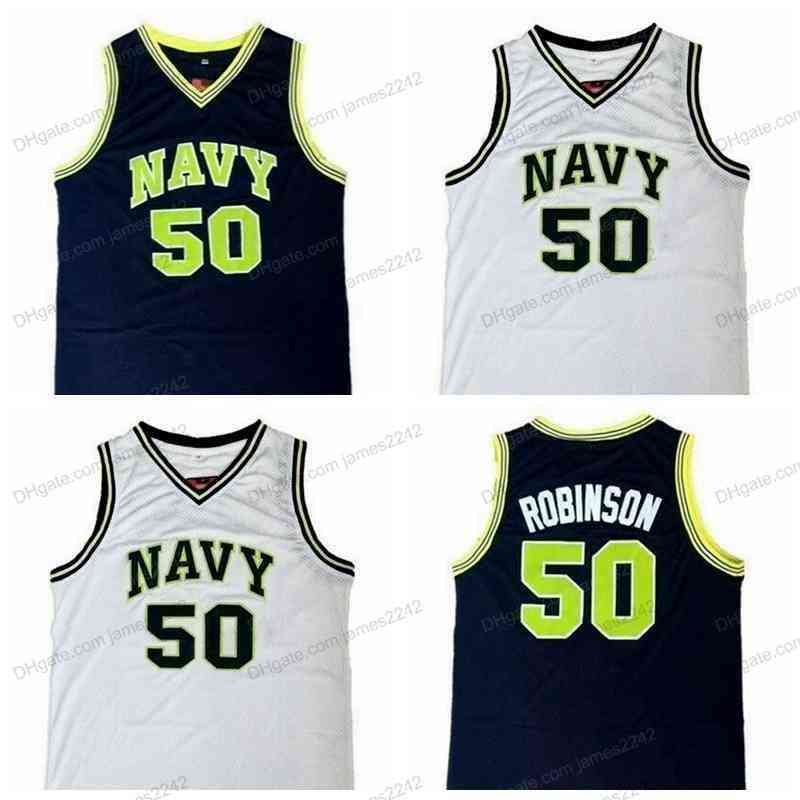 

David Robinson Cheap # Custom Retro Basketball Jersey Men's Stitched White Blue Any Size 2XS-5XL Name And Number Top Quality
