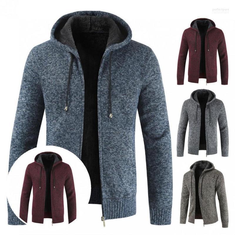 

Men's Sweaters Classic Hooded Warm Male Cardigan Sweater Knitted Comfy Solid Color Perf22, Blue