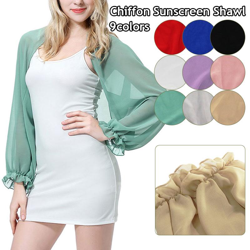 

Scarves Women Arm Cover Summer Chiffon Shawl Driving Sleeves Sun Protection Wrap Scarf Beach Cuff Shoulder Raglan 2022