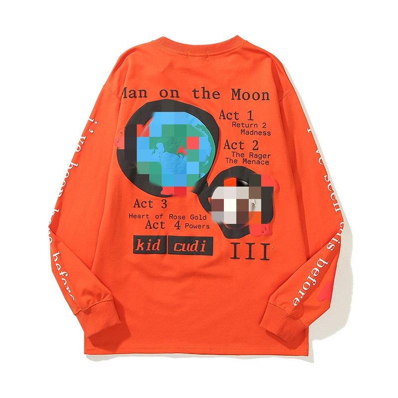 

2022 new hip hop high street Kan men's and women's foam letter printed round neck hoodie, Yellow