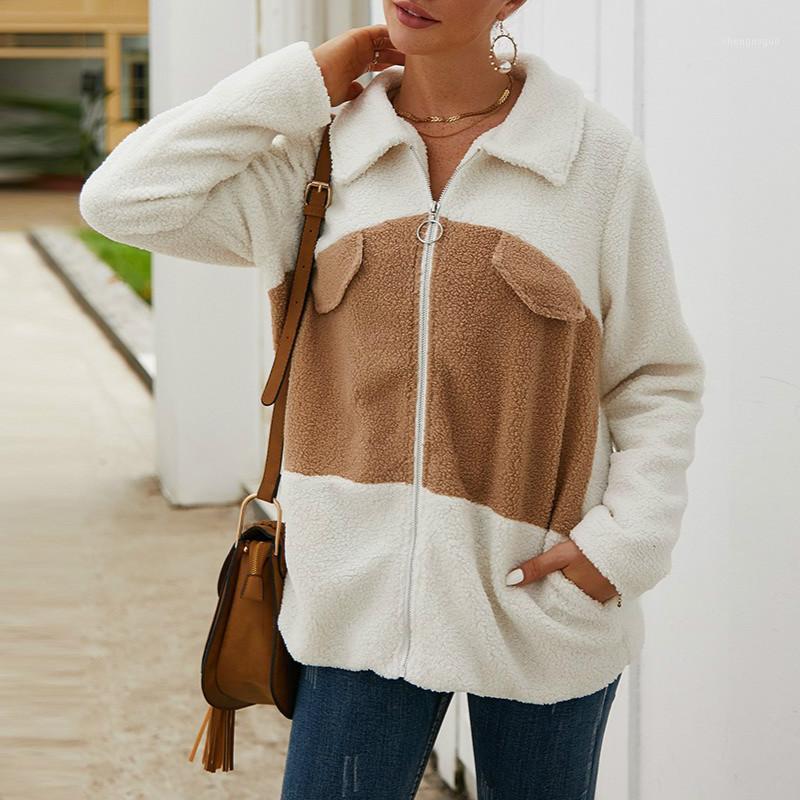 

Women' Jackets And Coats Velvet Thick Warm Coat Women Casual Winter Jacket Zipper Pocket Patchwork Fleece Woman, Blue