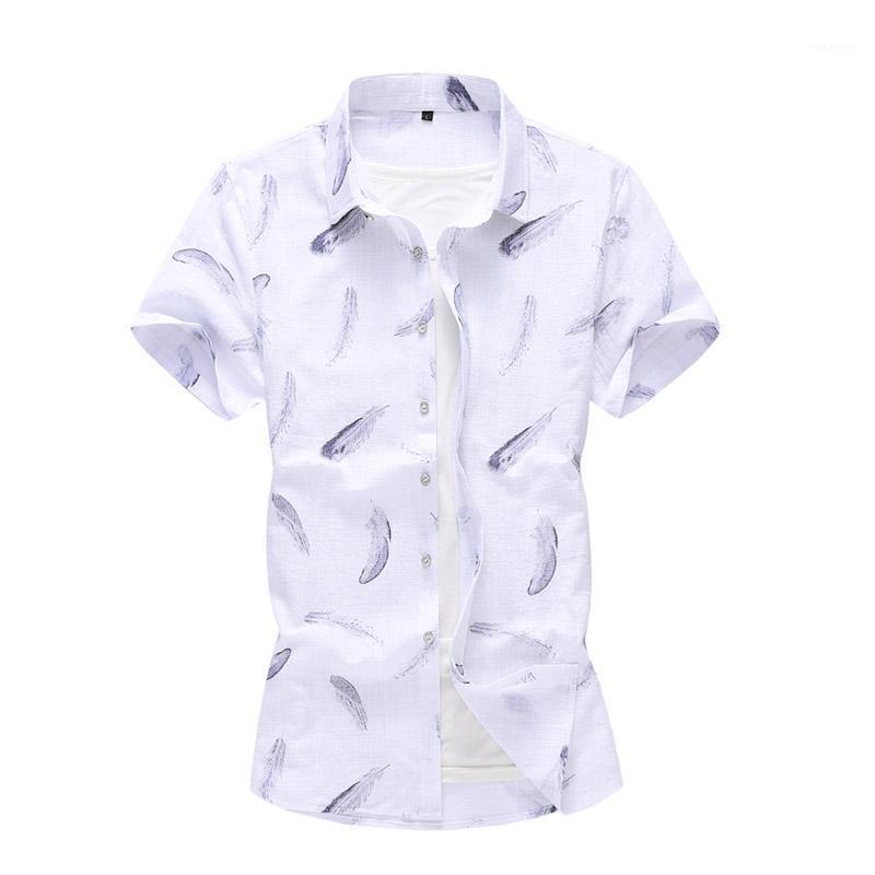 

Summer Shirt Men's Short Sleeved Beach Cotton Linen Floral Shirts Breathable Cool 5XL 6XL 7XL Casual, Ds5398 red