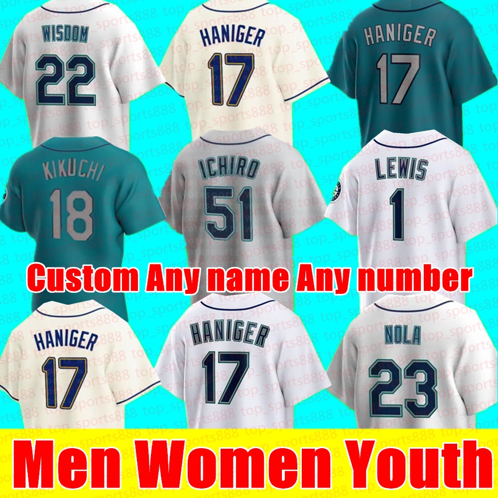 

Men Women Youth Ken Griffey Jr. Seattle Baseball Jerseys 17 MITCH HANIGER SEATTLE KYLE SEAGER 23 TY FRANCE LUIS TORRENS JARRED KELENIC MARINERS EDGAR MARTíNEZ JERSEY