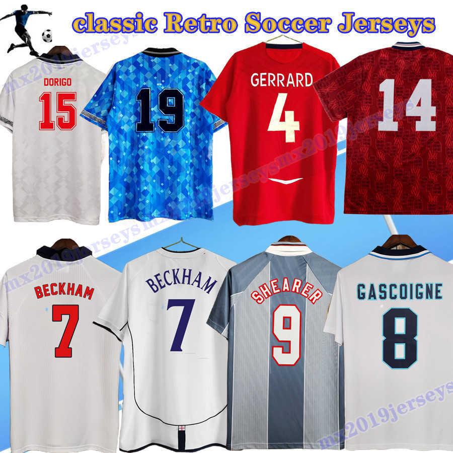 

1998 KEEGAN BECKHAM Mens Retro enGlAndS Soccer Jerseys LINEKER SCHOLES SHEARER SHERINGHAM GASCOIGNE LAMPARD GBuk Home Away 3rd Football Shirt, 1990 black