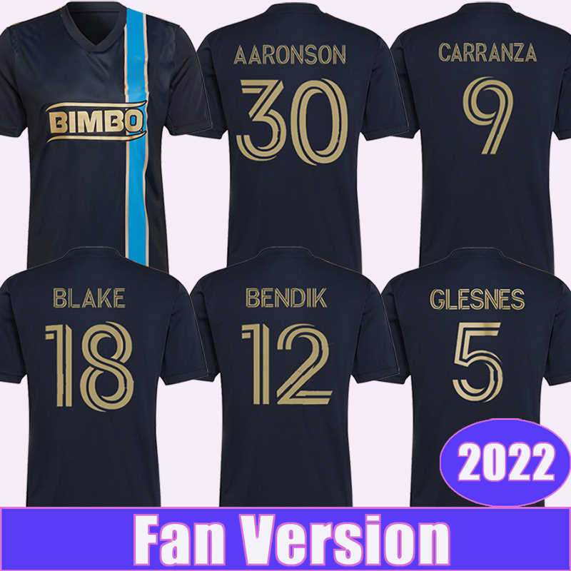

2022 Philadelphia Union Mens Soccer Men's T-Shirts Jerseys GLESNES UHRE CARRANZA BEDOYA Home Black Football Men's T-Shirts Adult Short Sleeve Uniforms, Qm9103 2022 home ml patch