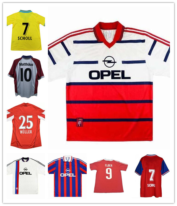 

91 93 95 97 98 99 BaYern retro soccer jersey 2000 2001 Matthaus muNich ELBER SCHOLL Top football kit shirt EFFENBERG KLINSMANN Vintage Class, Black