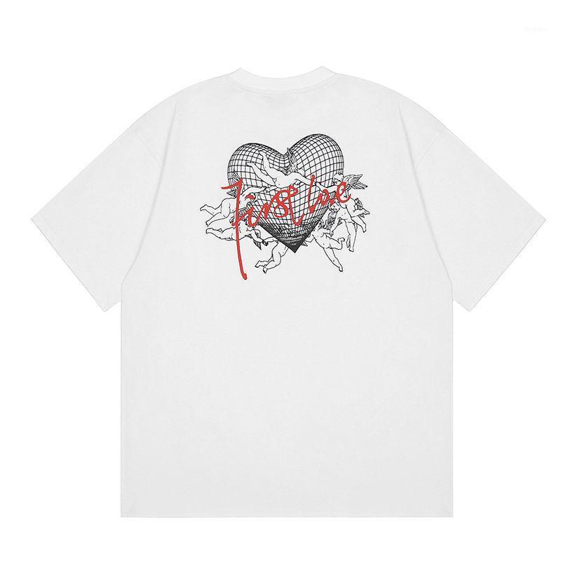 

Men's T-Shirts T Shirt For Men Women Vintage Love Heart Print O-neck Cotton Top Tee 2022 Harajuku Streetwear Casual Short Sleeve Summer T-sh, White