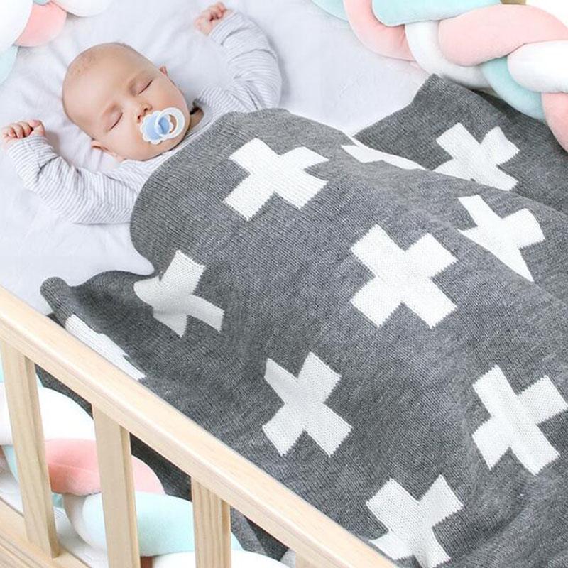 

Jumpsuits Autumn Winter Infant Baby Boy Girl Cross Knit Blanket Born Quilt Boys Girls Hold BlanketJumpsuits, 82w391 blue