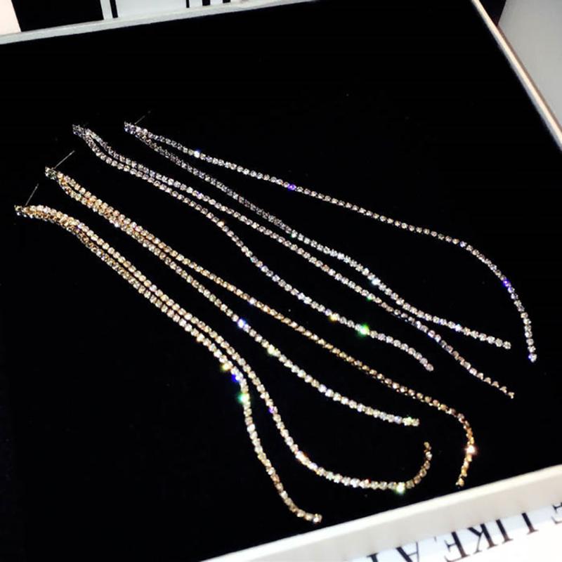 

Stud Korean Version Sweet, Elegant, Simple, Thin, Long Ear Line, Feminine, Sexy, Face Shape, Temperament, Tassel, Lady's Earrings