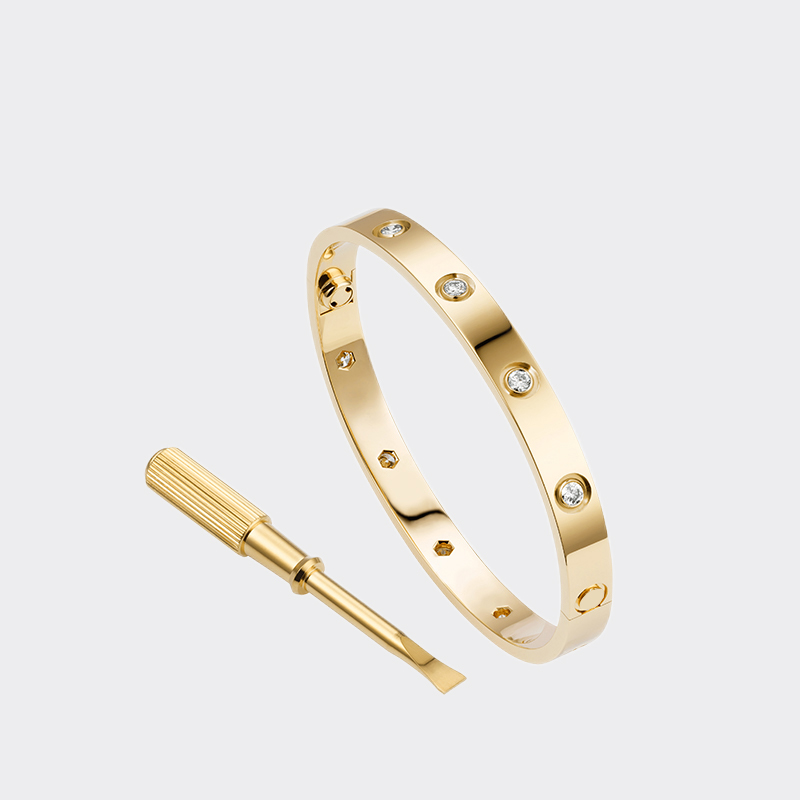 

Love Screw Bracelet 5.0 Designer Bracelets 10 Diamonds Bangle luxury jewelry women Titanium steel Alloy Gold-Plated Craft Gold Silver Rose Never fade Not allergic