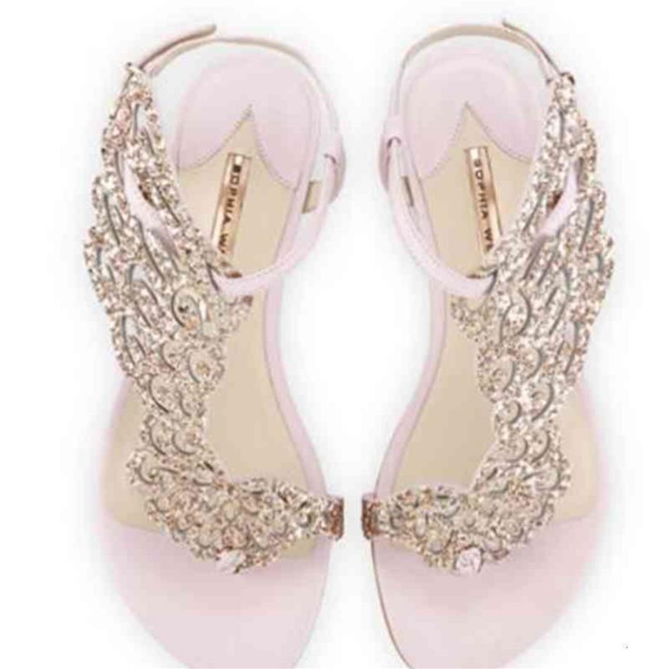 

-Sophia Webster crystal butterfly flat sandals women flip flops angel wings thong casual shoes summer heels dress235G, Customize