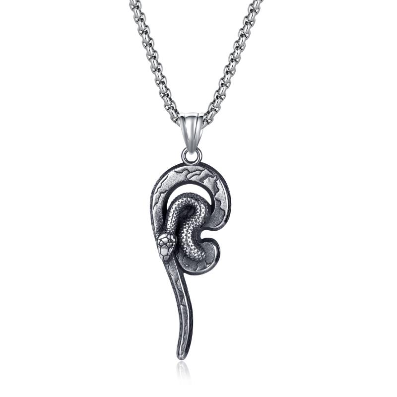 

Pendant Necklaces Gothic Biker Snake Necklace For Women Mens Stainless Steel Chain 3mm 24'' Serpentine Style Cocktail PartyPendant