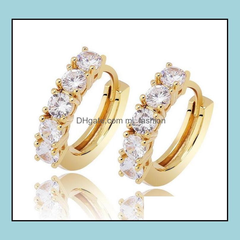 

Hoop Hie Earrings Jewelry Hip Hop High Quality Round Gold Sier Simated Diamond For Cool Men Women Lover Couple Drop Delivery 2021 Haxpg