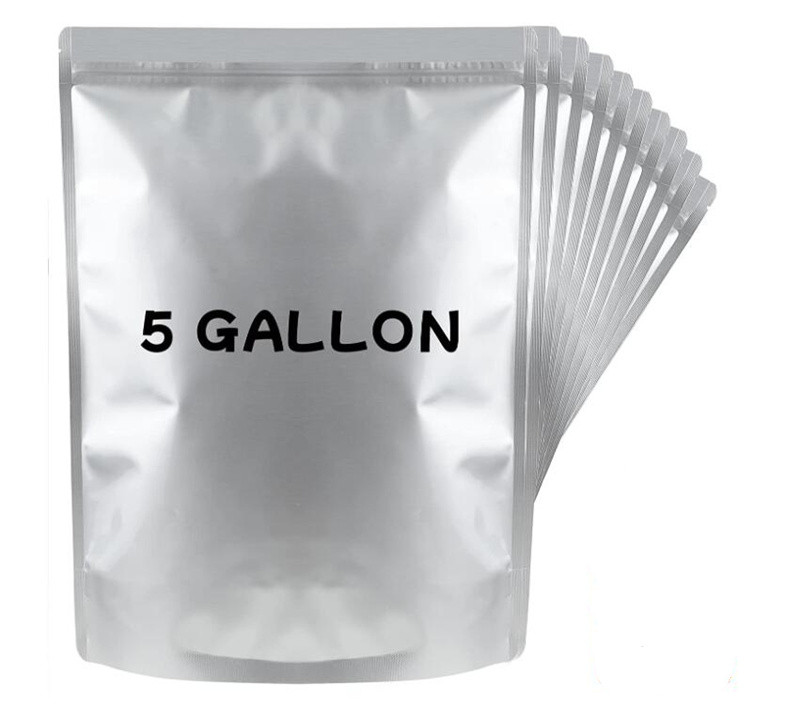 

5 Gallon Aluminum Foil Bag for Food Storage Stand-Up Zipper Resealable Bags Heat Sealable Foods Storage Pouch