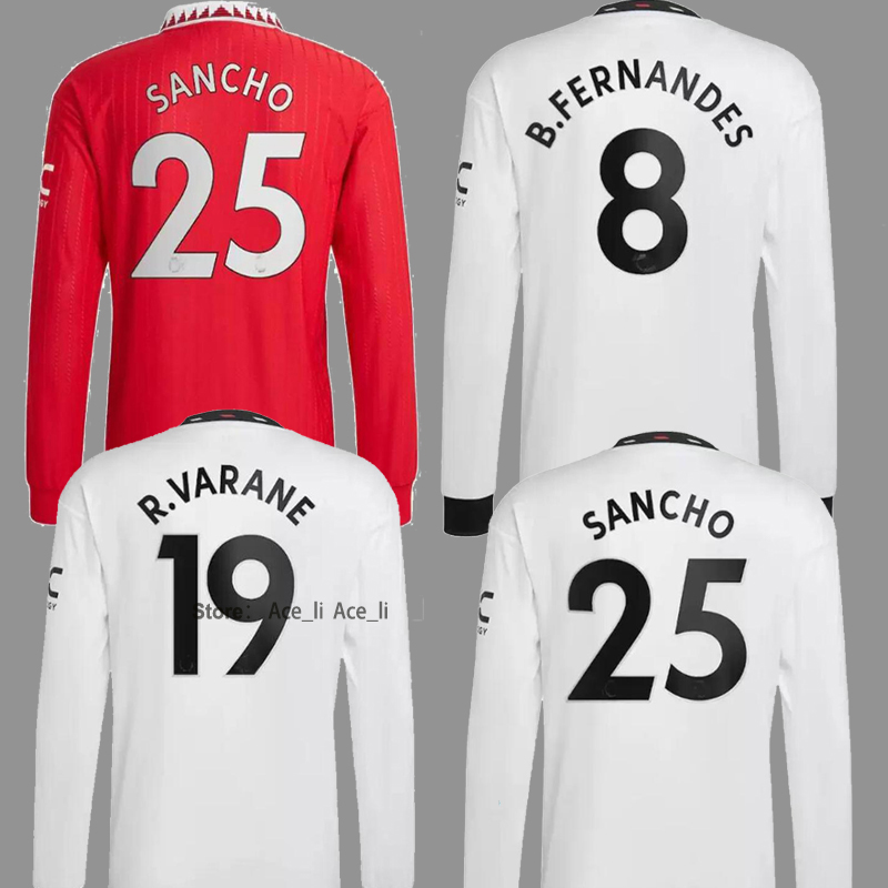 

Long sleeve Manchester SANCHO soccer jersey 22 23 Uniteds B.FERNANDES RASHFORD SHAW Maguire 2022 2023 MANS UTDS Fernandes Greenwood Varane football shirt, 22-23 away manutd