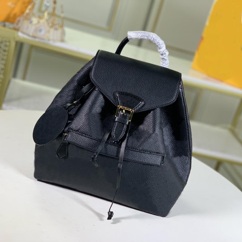 

Backpack women classic brown flower fashion leather travel bag designer buckle tie rope backpacks woman Turtledove Sperone mens, White