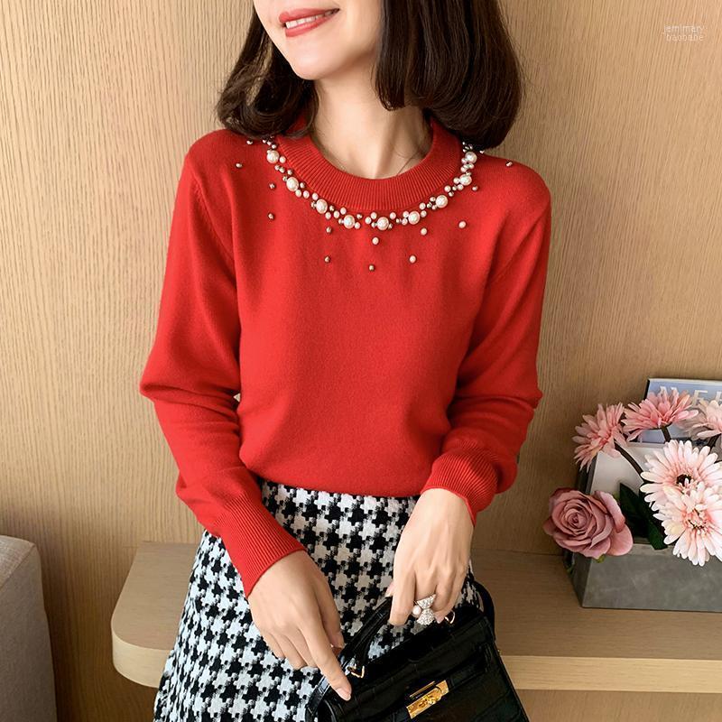 

Women's Sweaters Sweater Long Sleeve Pullover Bottoming Shirt 2022 Fall / Winter Loose Fit With Nail Beads Crew Neck Jemi22, See chart