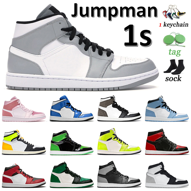 

Jumpman 1s Mid Light Smoke Grey Basketball Shoes Mens Women Digital Pink SE Signal Blue Dark Mocha Bred Visionaire Grey Fog Pine Green Shadow Sports Trainers Sneakers, B15 dark pony smoky mauve 36-45