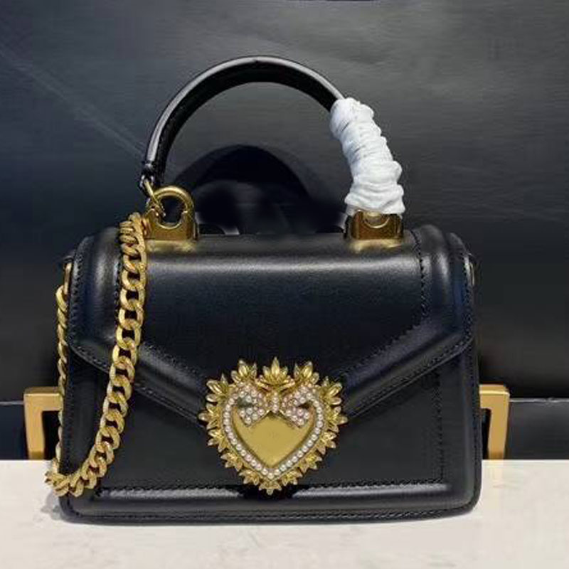 

Top Handle Messenger Bag Flap Clutch Bags Purse Genuine Leather Crossbody Handbag Jewelry Heart Buckle Wallets Chain Pouchette 5A Quality23106, 19x4.5x11cm