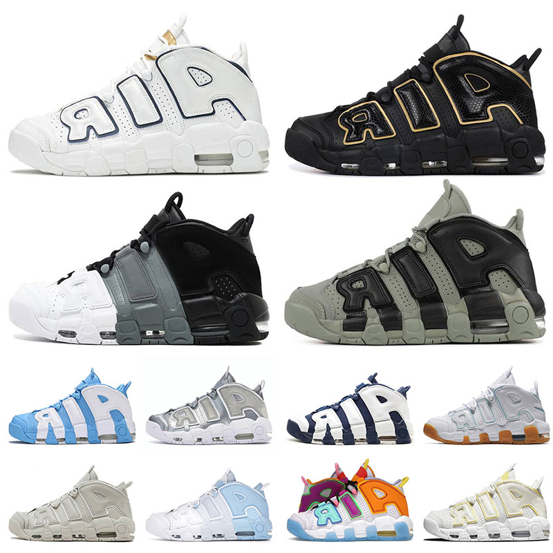 

High Quality More Uptempos Mens Womens Basketball Shoes Big Size EU 46 47 Outdoor Sports Sneaker Midnight Navy Black Reflective Tri-Color Grey Designer Trainers US12, S12 40-43 red-46