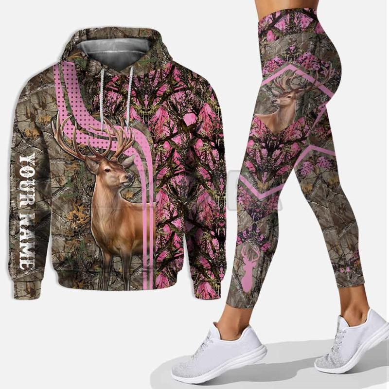 

Women' Two Piece Pants Hunting Season Custom You Name Combo Hoodie Legging 3D Printed Tank Top Outfit Yoga Fitness WomenWomen, Legging-1