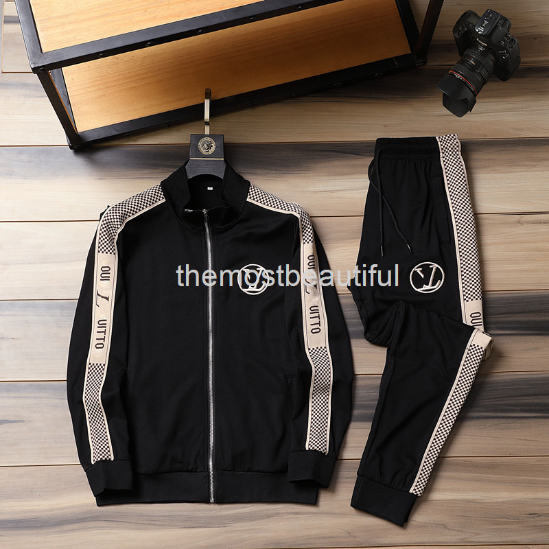 

Men's Tracksuits Roman cotton casual sportswear set men's high-end fashion two-piece loose large size, 2# packing bag