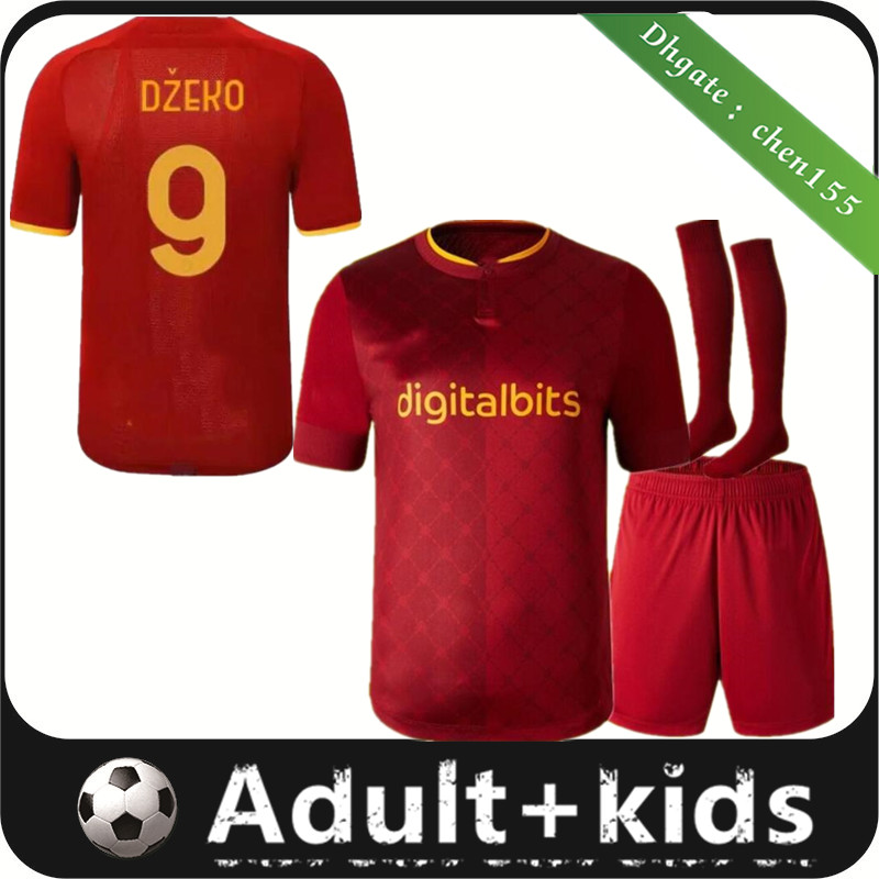 

22 23 HOME Soccer Jerseys Abraham ZANIOLO 2022 2023 rome home red PELLEGRINI SHOMURODOV VERETOUT El Shaarawy MANCINI adult kids kit football shirts