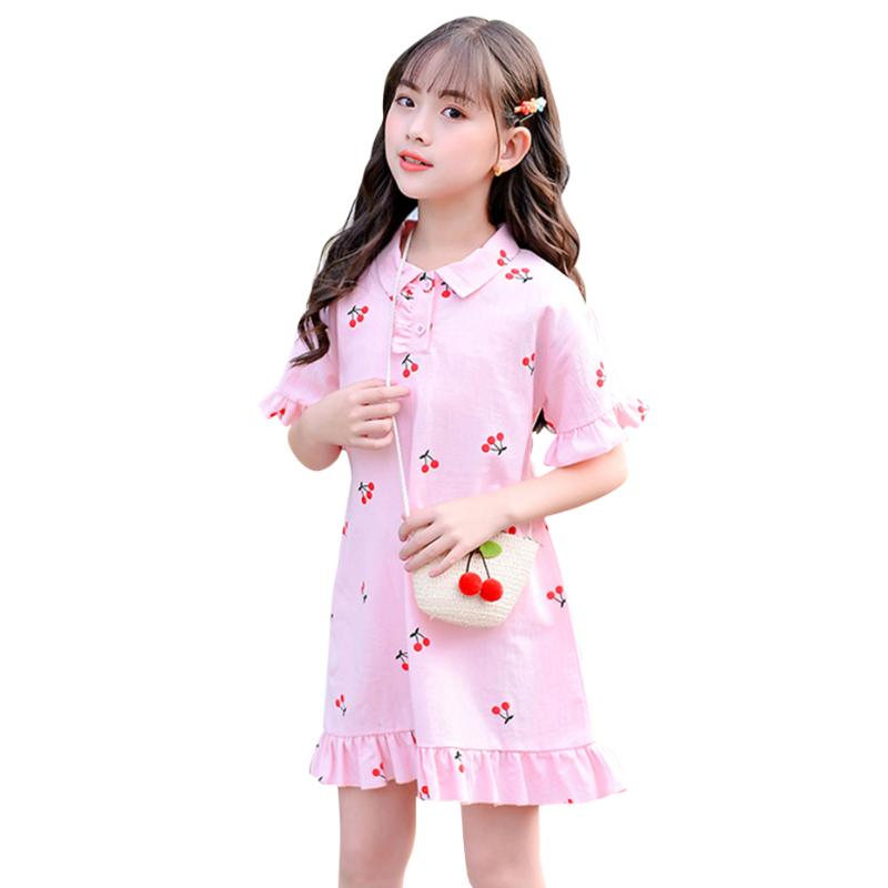 

Girl's Dresses Dress Girl Cherry Party Ruffles Kids Summer Girls Clothes 6 8 10 12 14, 0491460-2