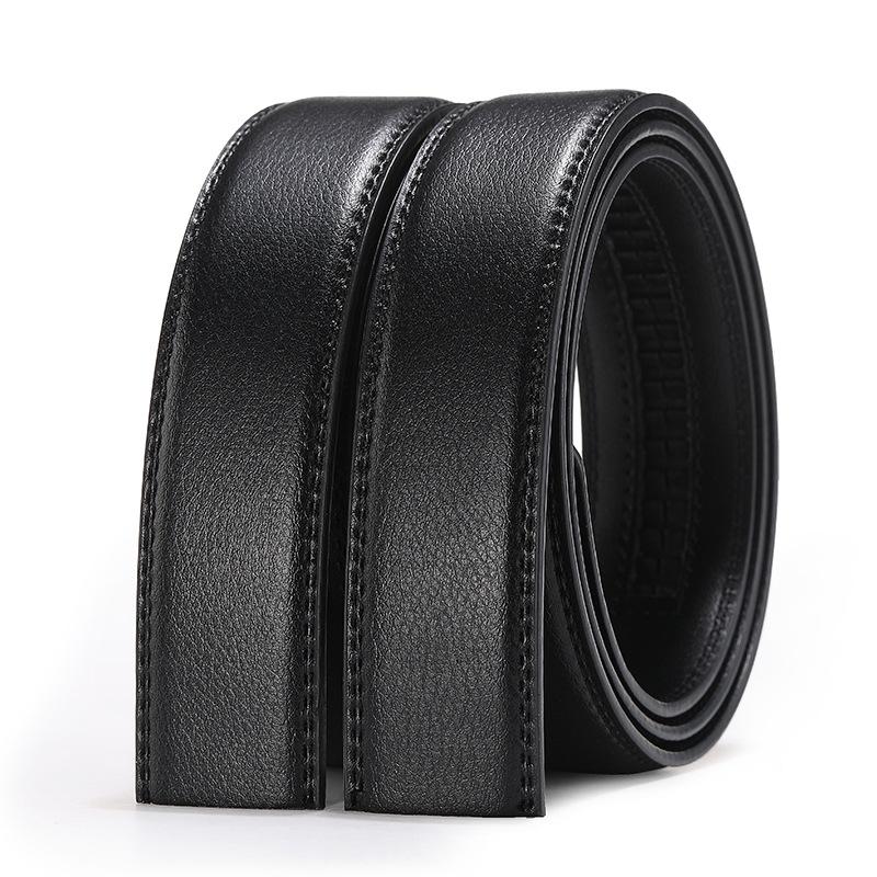 

Belts Brand No Buckle 3.0cm 3.5cm Wide Genuine Leather Automatic Belt Body Strap Without Men Good Quality Male BeltsBelts, Black