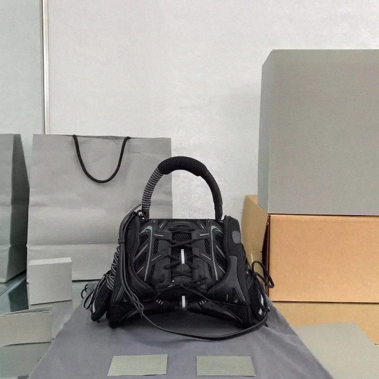 fashion designer luxury Shoulder Crossbody bags Tote Bag Women Men Motorcycle Sneakerhead Black Mixed Fabric Leather handbag B6oB#