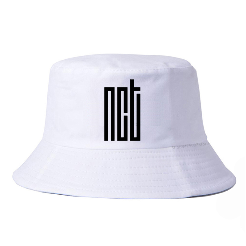 

KPOP NCT127 fisherman hat Women Men Korean Style NCT 127 DREAM Member Name Print bucket hat gorras, White