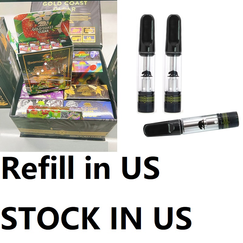 

100X Prefilled Gold Coast Clear Cartridges GCC Atomizers Ceramic Coil carts 0.8ml 1.0ml Full Atomizer 510 Thread Thick Oil Cartridge Ship From US