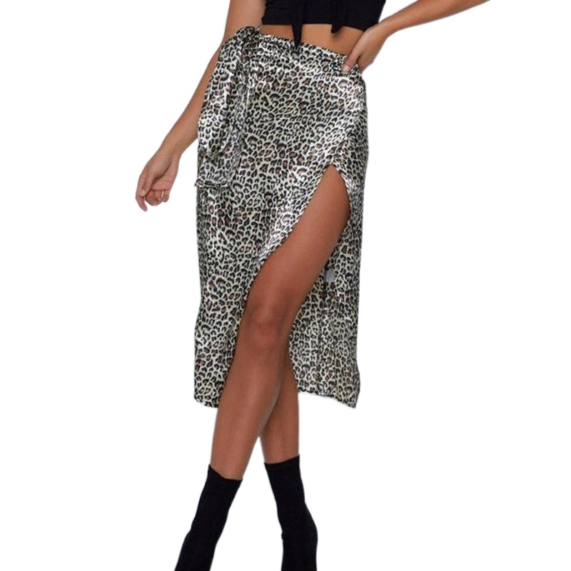 skirts Summer Casual Chiffon Print Mid-Calf Women Sexy High Waist Irregular Split Bandage Pencil Skirt W411 y9H4#-image-790128568