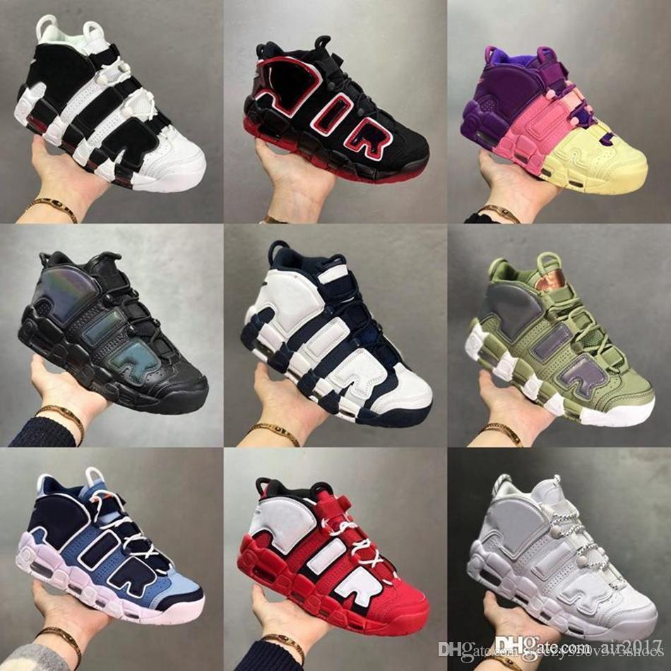 

Basketball Shoes Mens More Uptempos 96 Air Total Max Scottie Pippens White Varsity Red Green Multi-Color Black Bulls University Blue UNC UK Women Trainers Sneakers, 25