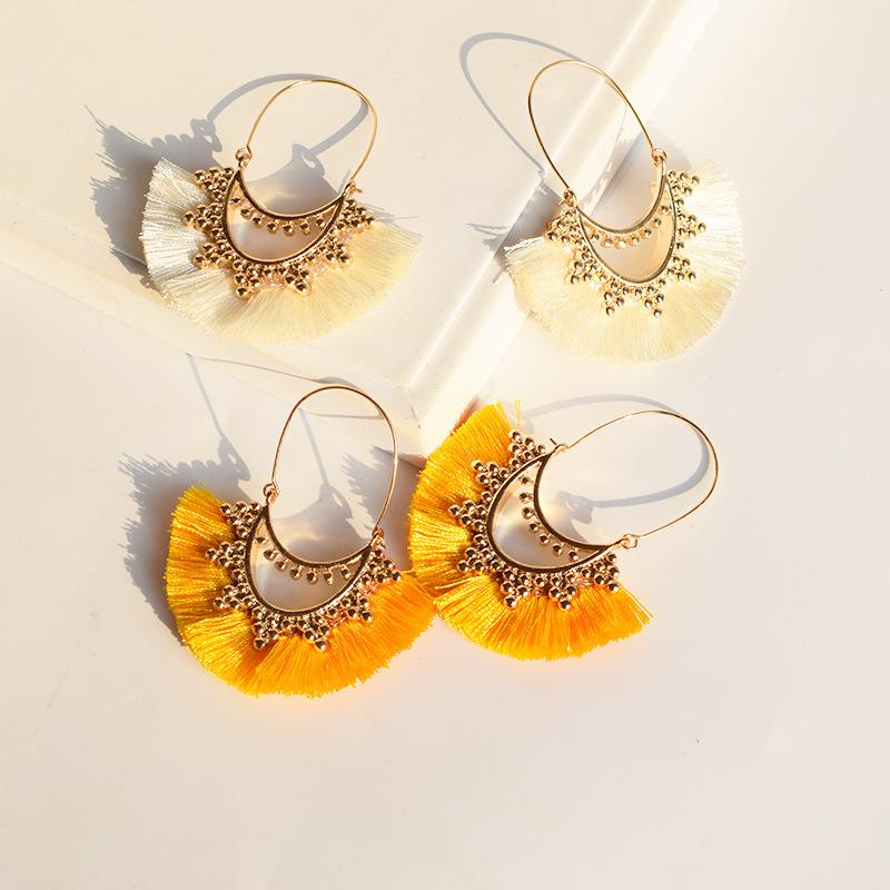 

Dangle & Chandelier Women Fashion Tassel Earrings Pattern Accessories Aretes De Mujer Kolczyki Bijoux Femme 2022 Gold Wholesale