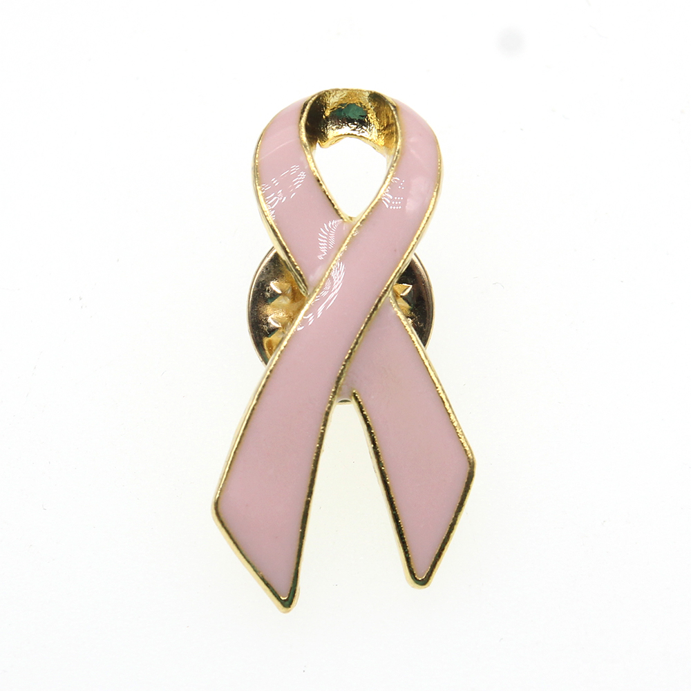 

10 Pcs/Lot New Brooches Pink Enamel Ribbon Shape Breast Cancer Awareness Medical Butterfly Pins For Nurse Accessories