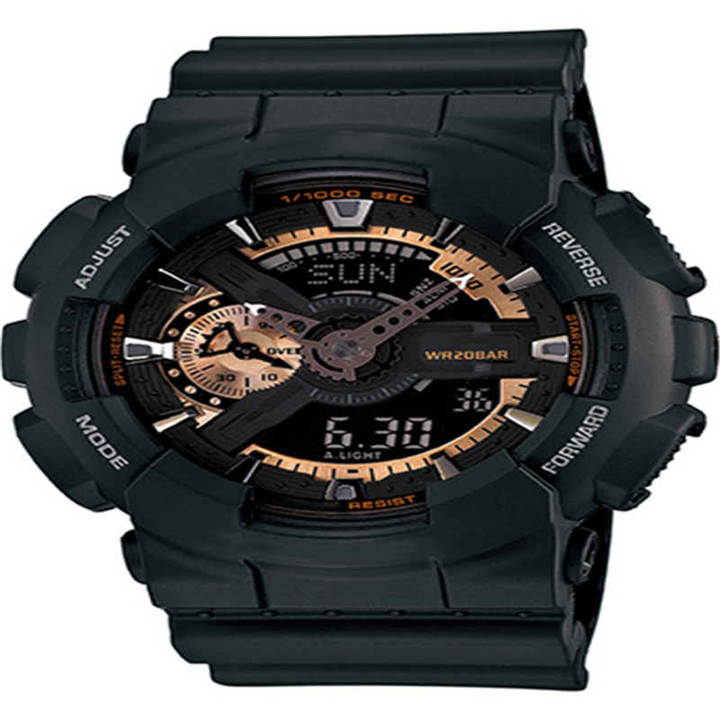 Iced Out Watch Sports Digital Men's Watch Automatic Hand Light LED Waterproof World Time Large Dial 110 Series