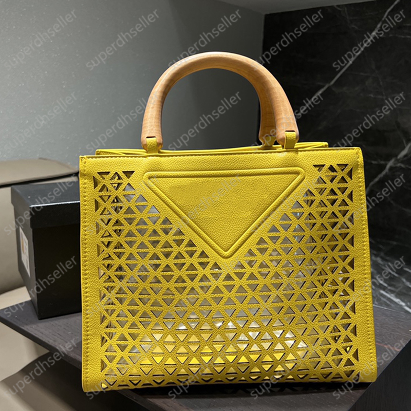

Cutout Tote Luxury Designer Bag Women Handbag Large Capacity Shopping Bags Fashion Leather Wallet Unique Wooden Handle Handbags Purse, Increase feight