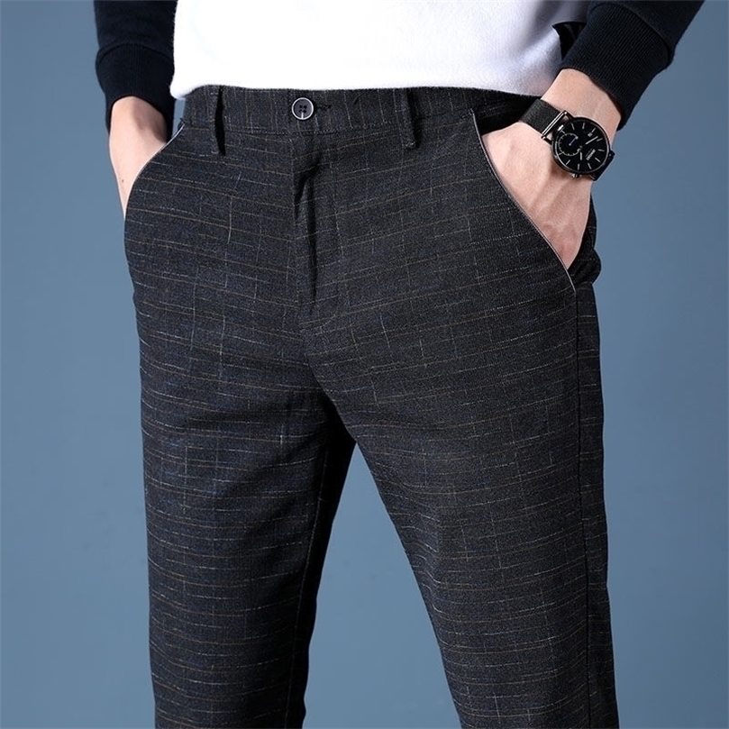 

High Quality Pants Men Fashion Casual Pants Men Straight Business Suit Trousers brand Mens Pants Size 38 201126, Black