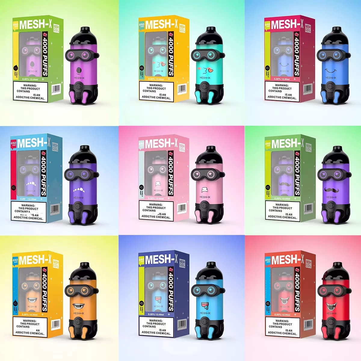 

Original MESHKING MESH-X 4000 PUFFS Disposable vape E cigarette 12ml Pre-Filled 650mAh Power Battery vapes pen starter kit Authentic wholesale