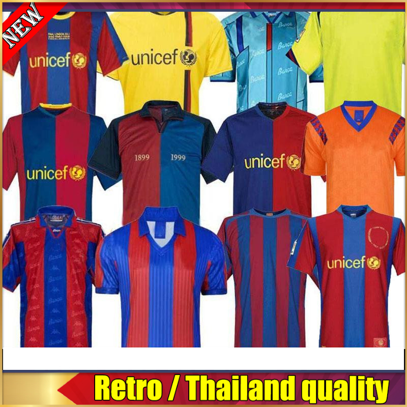 

Retro top thai quality soccer jerseys barca 96 97 07 08 09 10 11 XAVI RONALDINHO RIVALDO GUARDIOLA Iniesta finals classic maillot de foot football shirt, 11 12 home