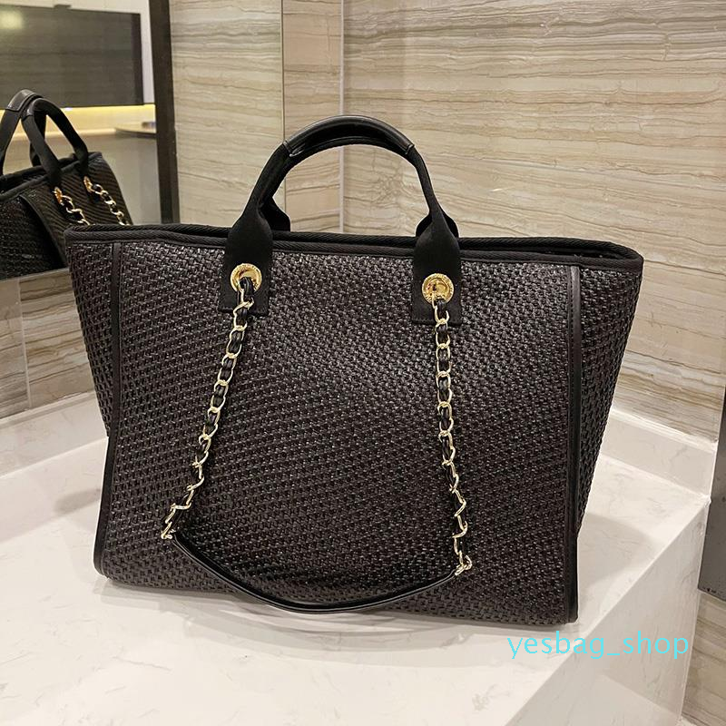 

NIce Shopping Bag temperament Shoulder Capacity Beach Crocheted Traval Large 38x28cm Deauville Crossbody Medium Women Bags, Beige