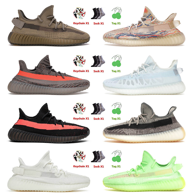 

Authentic 2022 Top Quality v2 Mens Women Casual Shoes Earth Mx Oat Mono Ice Zyon Cream Glow Green Yeezies'Kanye'350 Boost Tennis Trainers Sneakers, 12