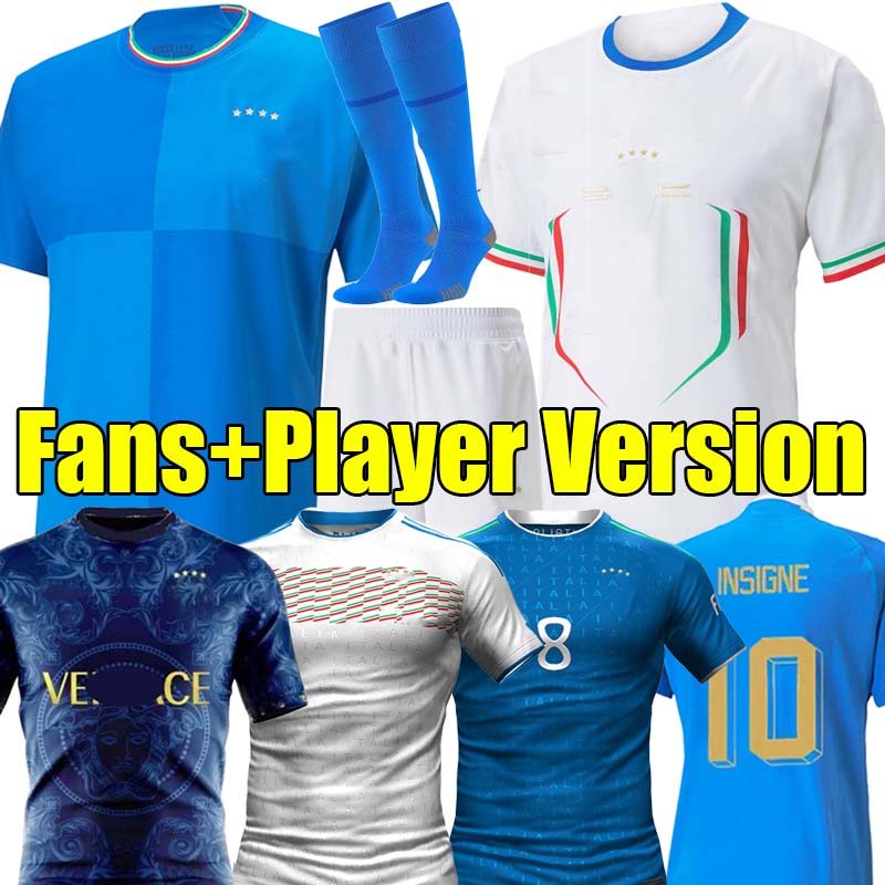 

22/23 Italia BONUCCI soccer jerseys 2023 concept ITALYS JORGINHO INSIGNE VERRATTI CHIESA BARELLA SPINAZZOLA CHIELLINI Men Kids Kits sock Full sets football shirt, 2023 concept bule