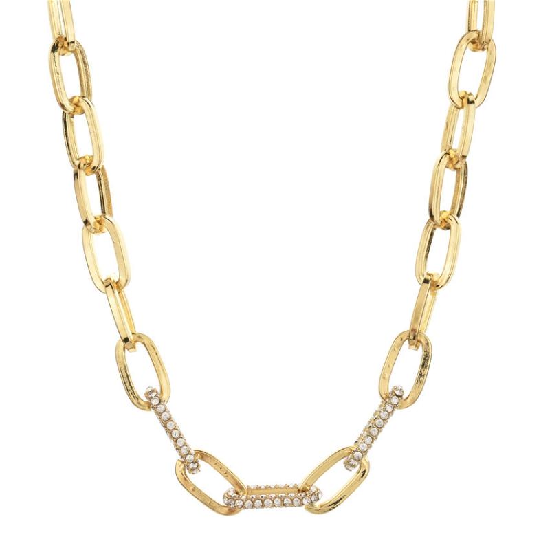 

Chains Trendy Fashion Simple Diamond 14k Gold Paper Clip Shape Choker Neck For Women Wedding Party Jewelrys Feminine Accessories