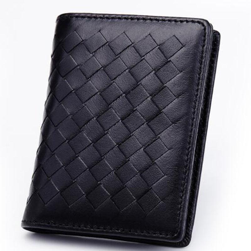 

Card Holders Unisex Business Package Sheepskin Woven Multi-function Certificate Holder, Black