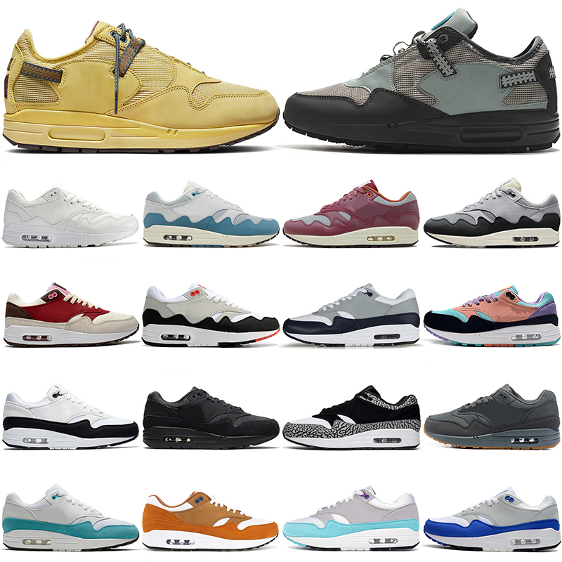

Brand Shoes mens running 1 87 Patta Waves White Black Sean Wotherspoon Grey Curry Monarch Noise Aqua sneakers men women sports trainers, Patta waves monarch