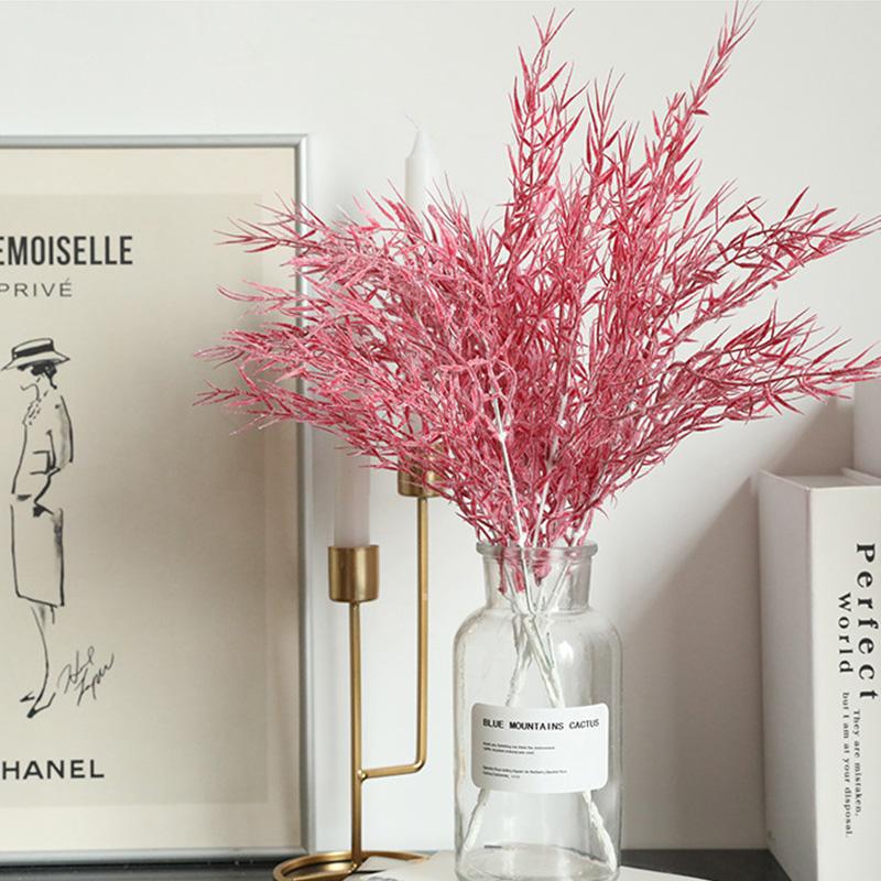 

Decorative Flowers & Wreaths Beautiful Artificial Plastic Bamboo Leaf Grass Dense Fog Pink Mist Fake Flower Bridal Bouquet Wedding Decoratio, Blue