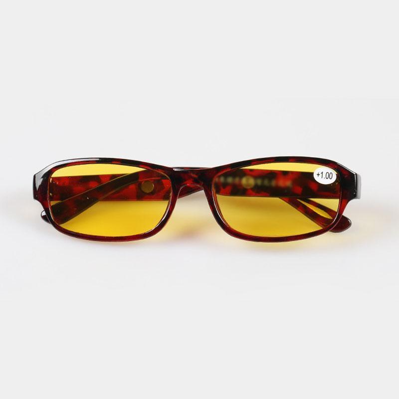 

Sunglasses Men Women Night Vision Reading Glasses Leopard Full Frame Yellow Lens Eyeglasses 1.0 To 4.0 R125
